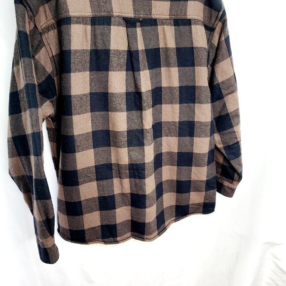 Red Head Brown Plaid Button Front Men's Long Sleeve Shacket Jacket Size L - Picture 8 of 8